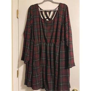 Torrid Red and Black Plaid Midi Dress (4)
